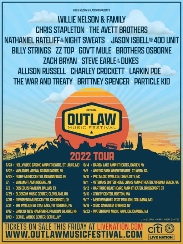 Willie Nelson announces 2022 Outlaw Fest tour lineup